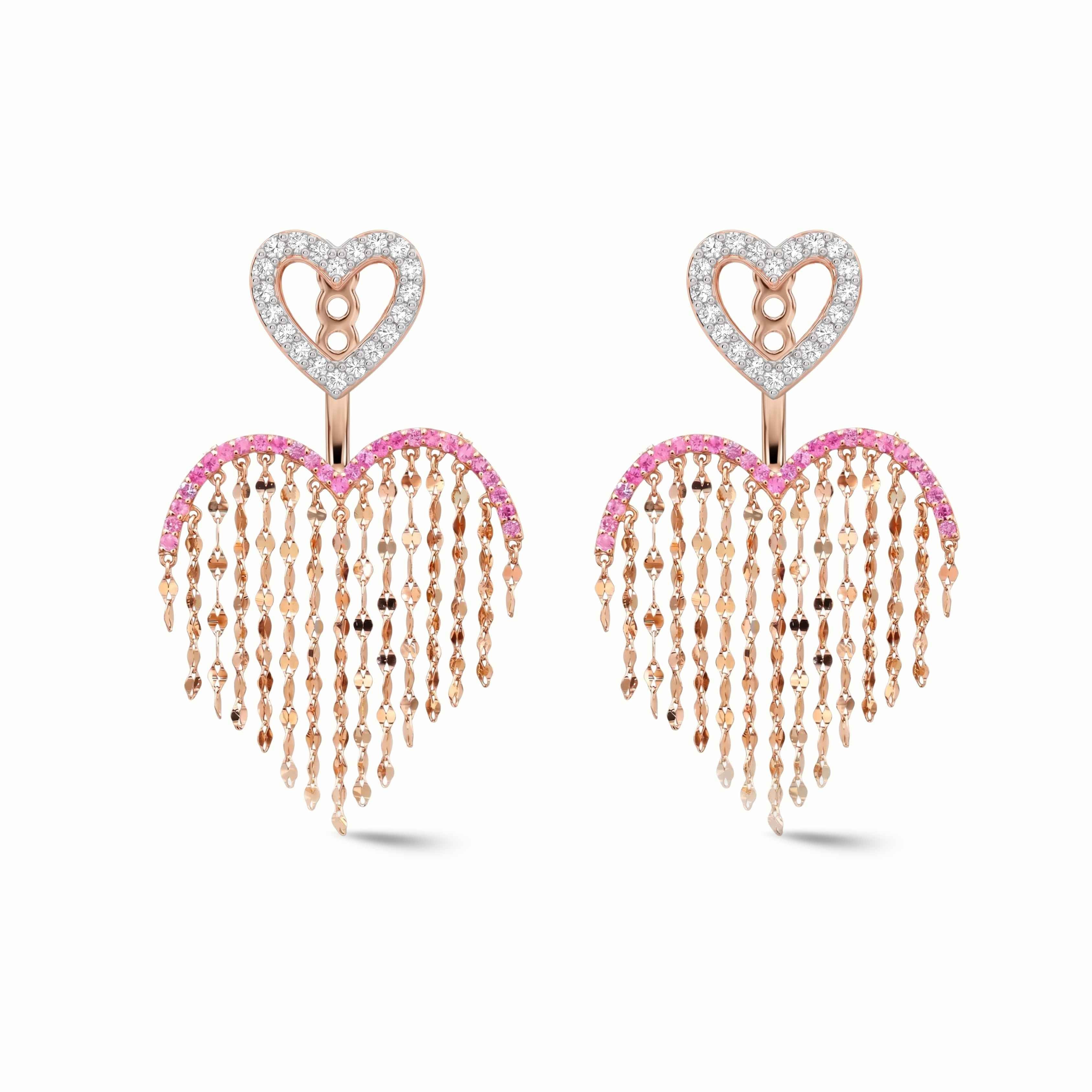 Heartstring Pink Sapphire Earrings