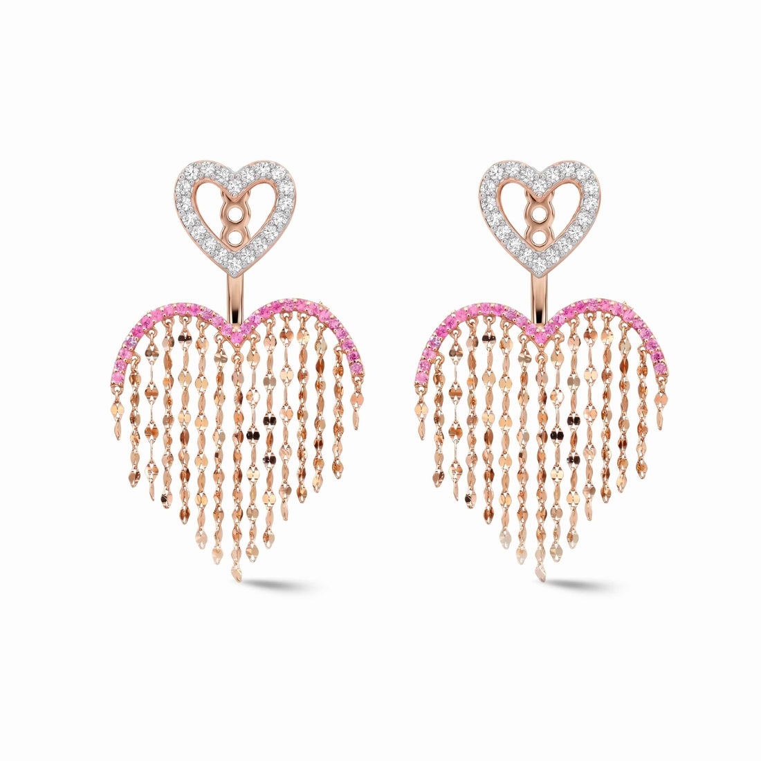 Heartstring Pink Sapphire Earrings