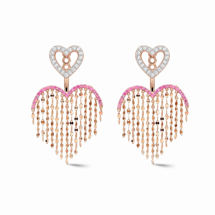 Heartstring Pink Sapphire Earrings