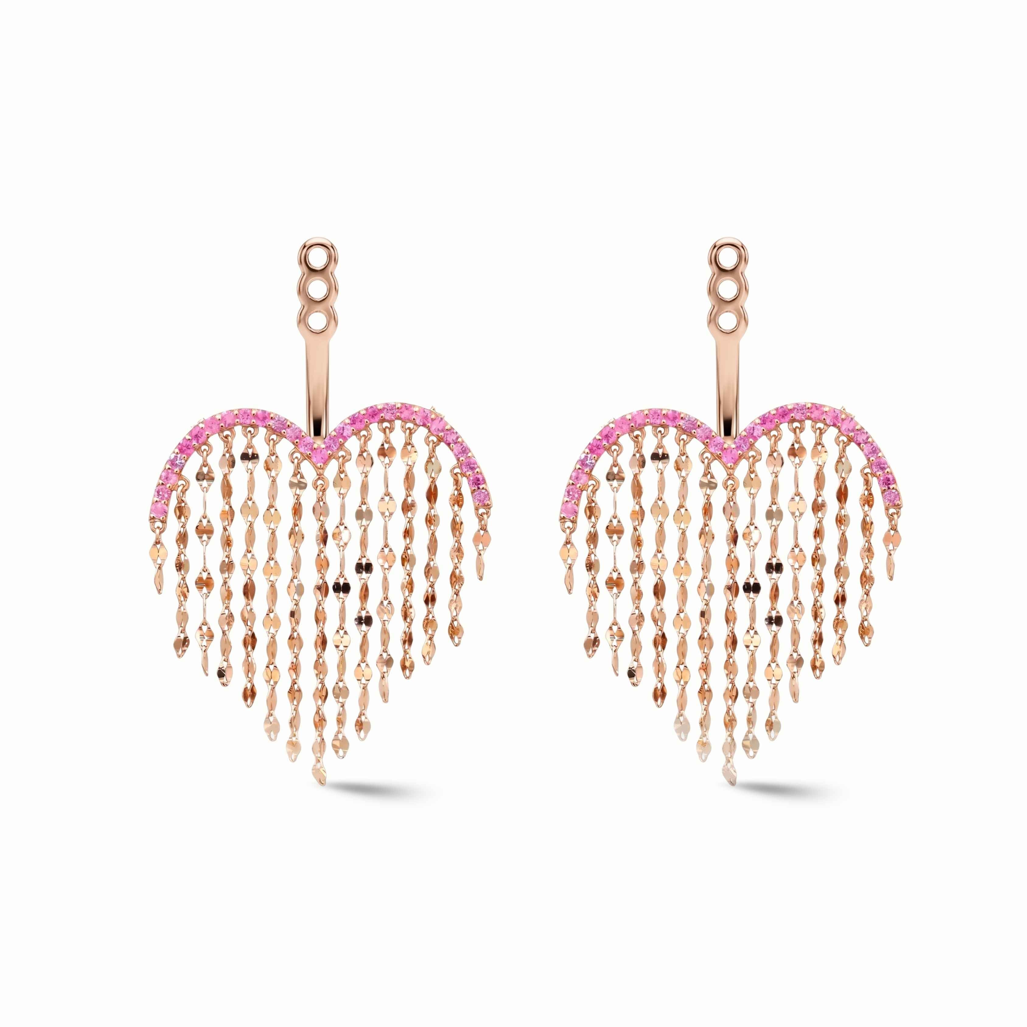 Heartstring Pink Sapphire Earrings