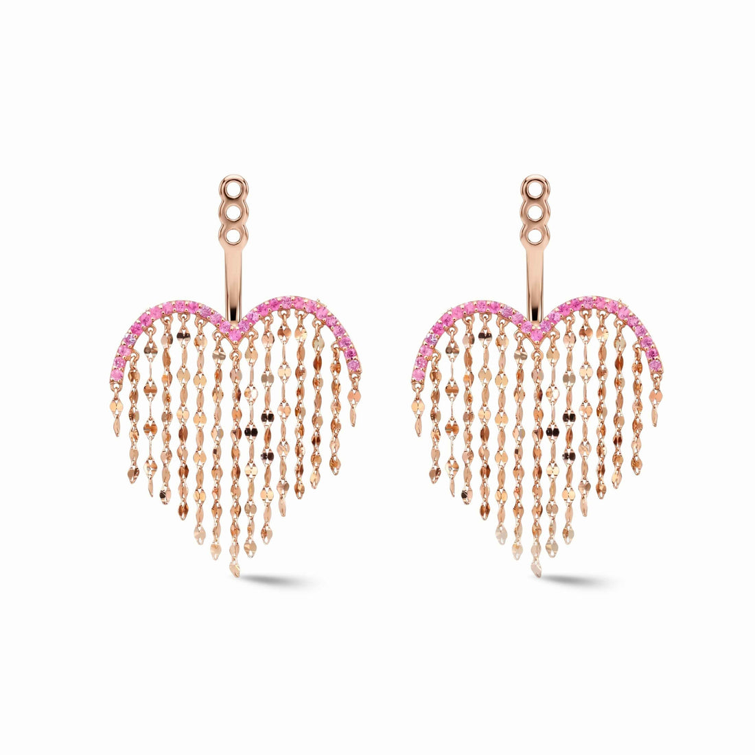 Heartstring Pink Sapphire Earrings