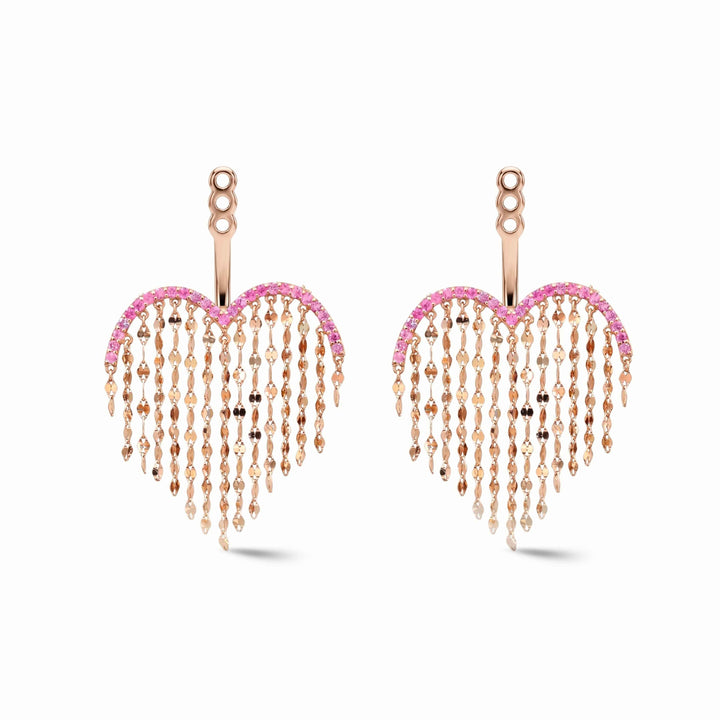 Heartstring Pink Sapphire Earrings