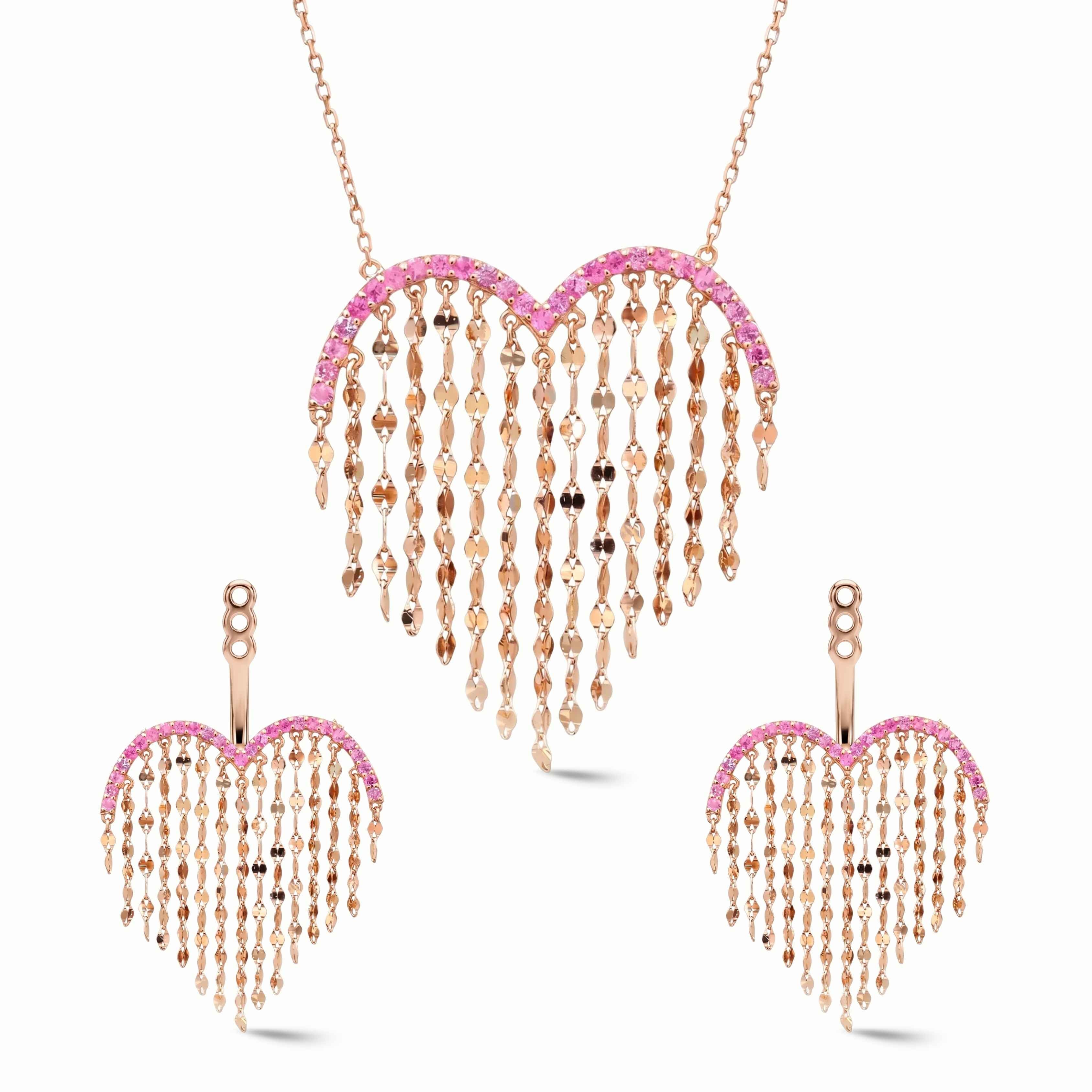 Heartstring Pink Sapphire Necklace