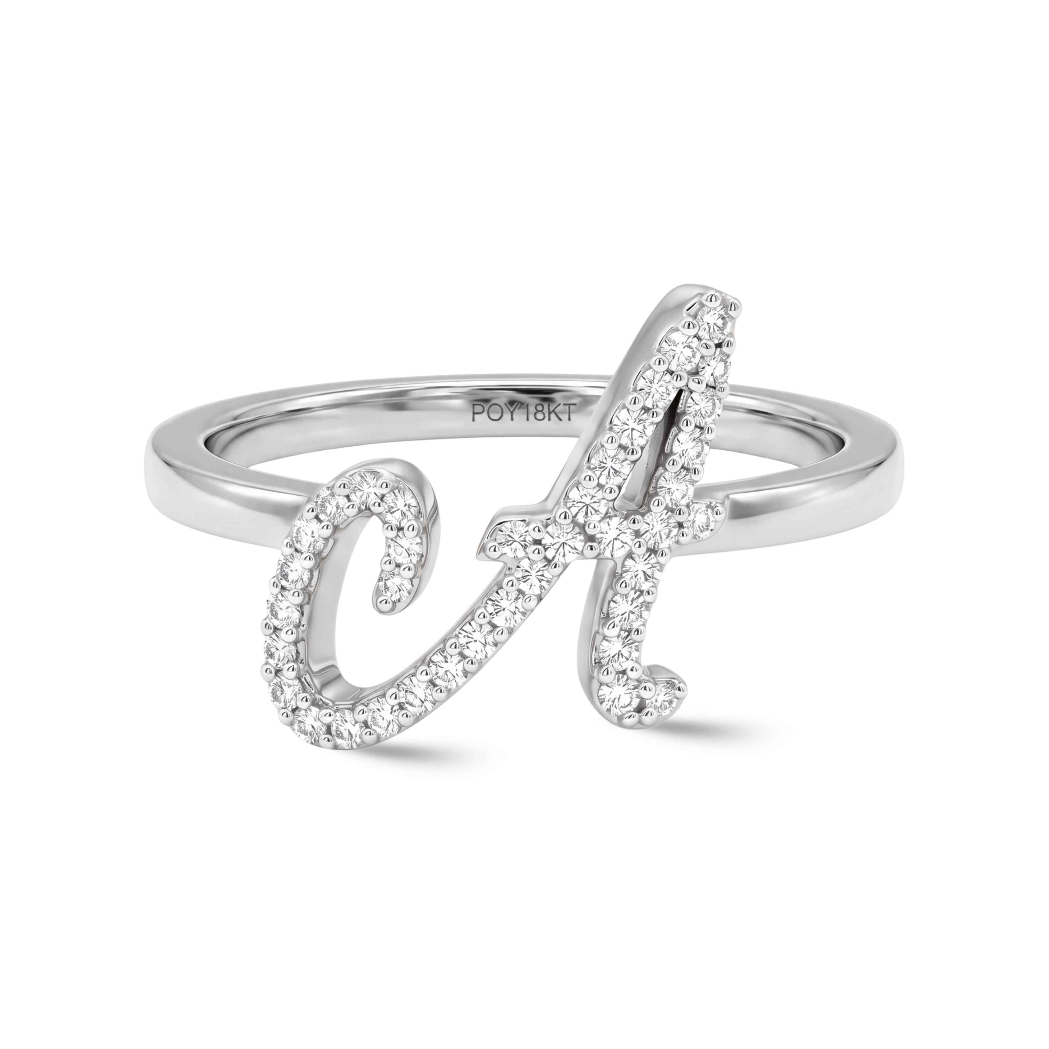 Dainty Diamond Initial Ring by Piece of You – view 3