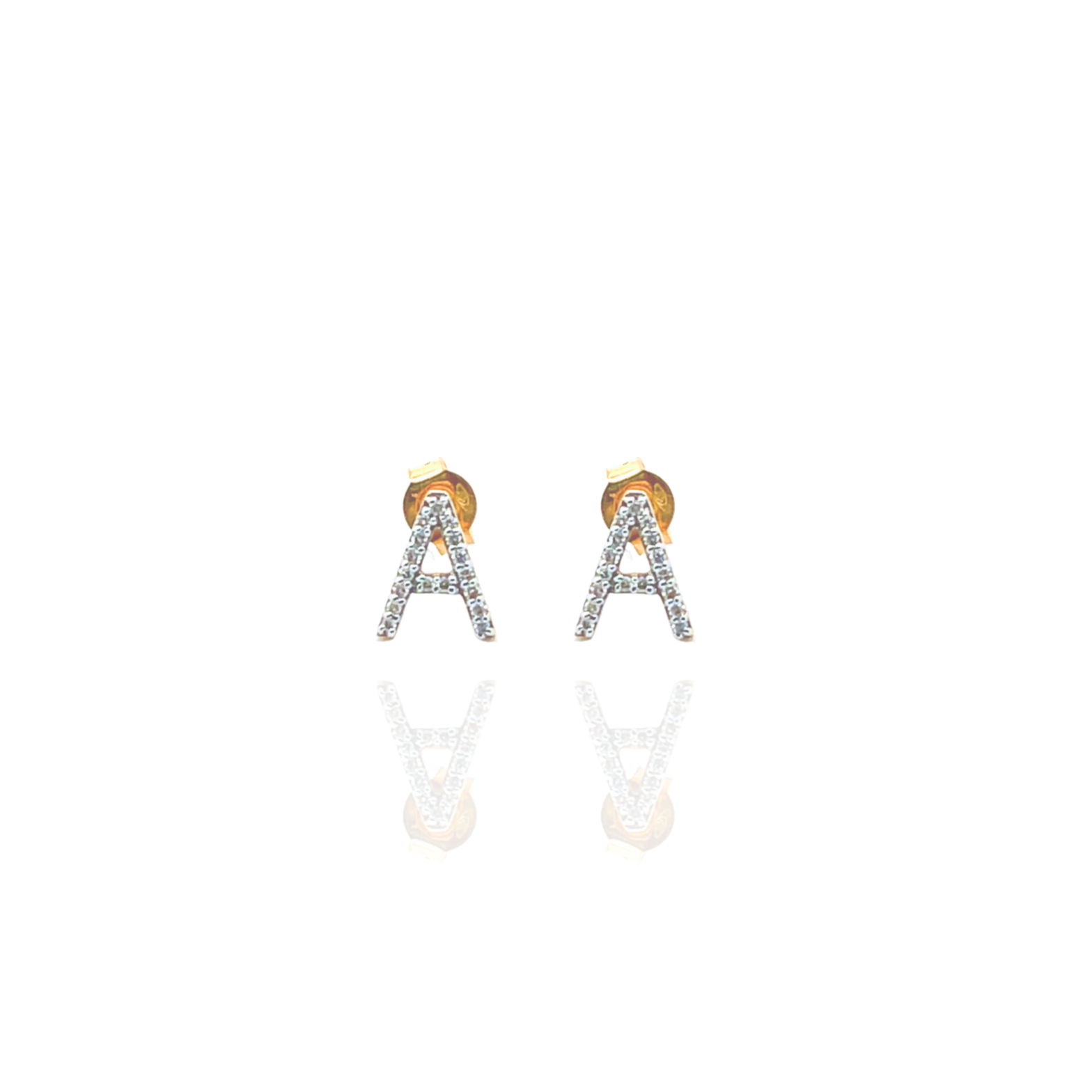 Zeeana Diamond Initial Ear Studs