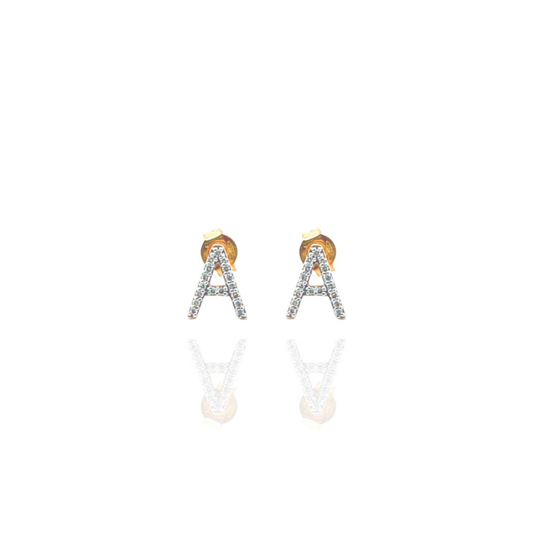 Zeeana Diamond Initial Ear Studs