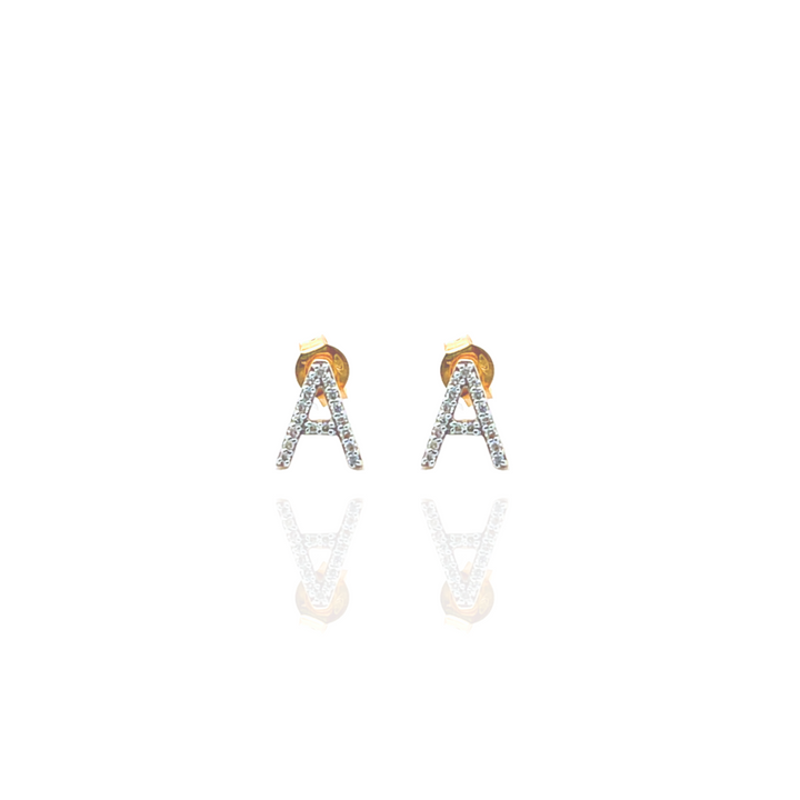 Zeeana Diamond Initial Ear Studs
