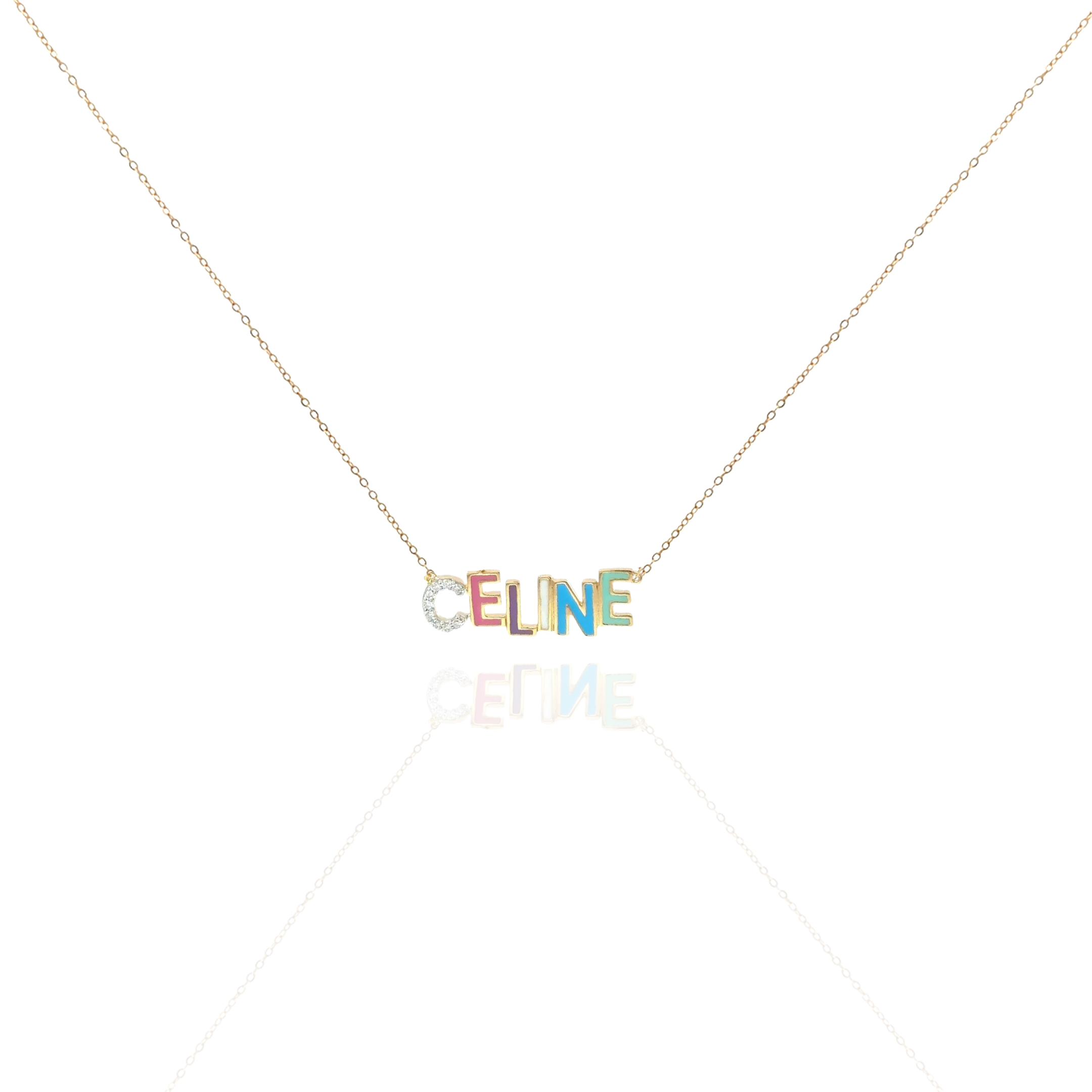 Zeeana Diamond and Enamel Necklace