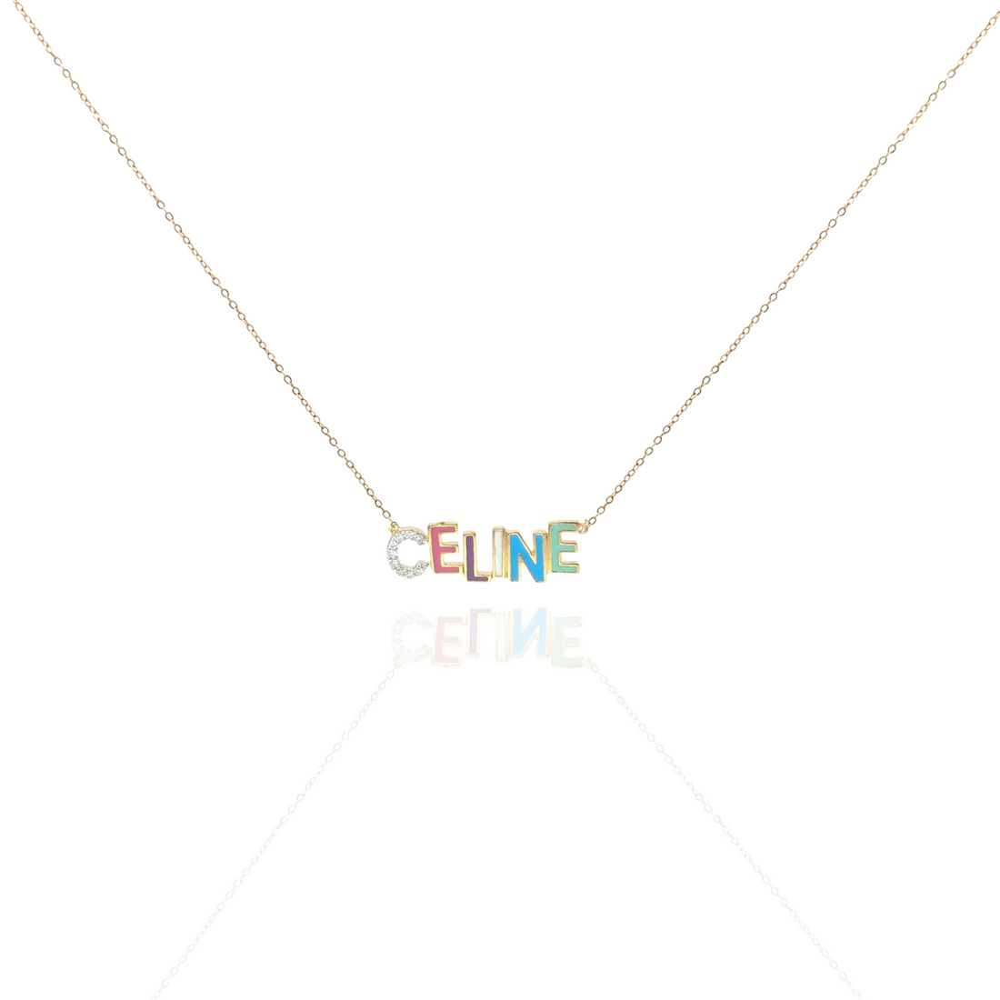 Zeeana Diamond and Enamel Necklace