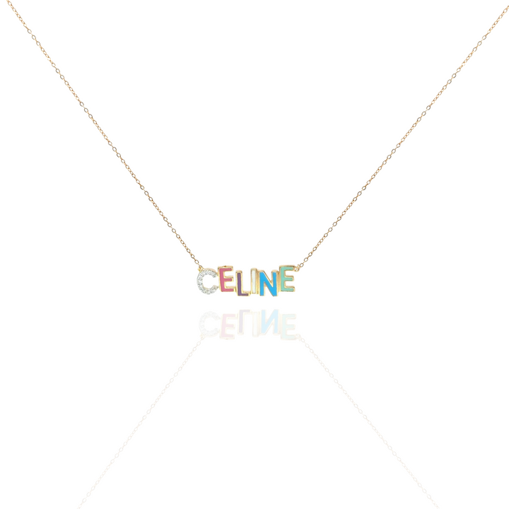 Zeeana Diamond and Enamel Necklace