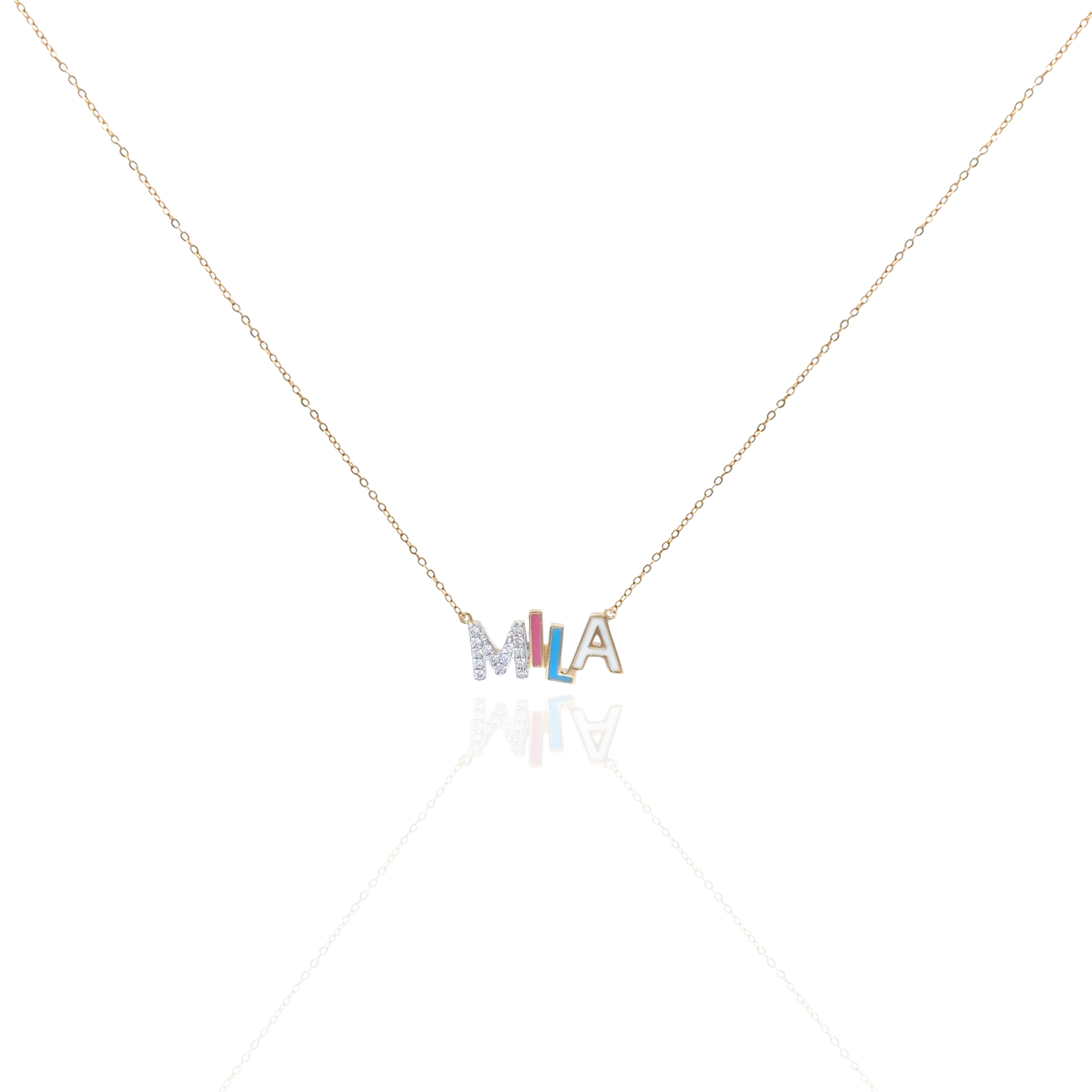 Zeeana Diamond and Enamel Necklace
