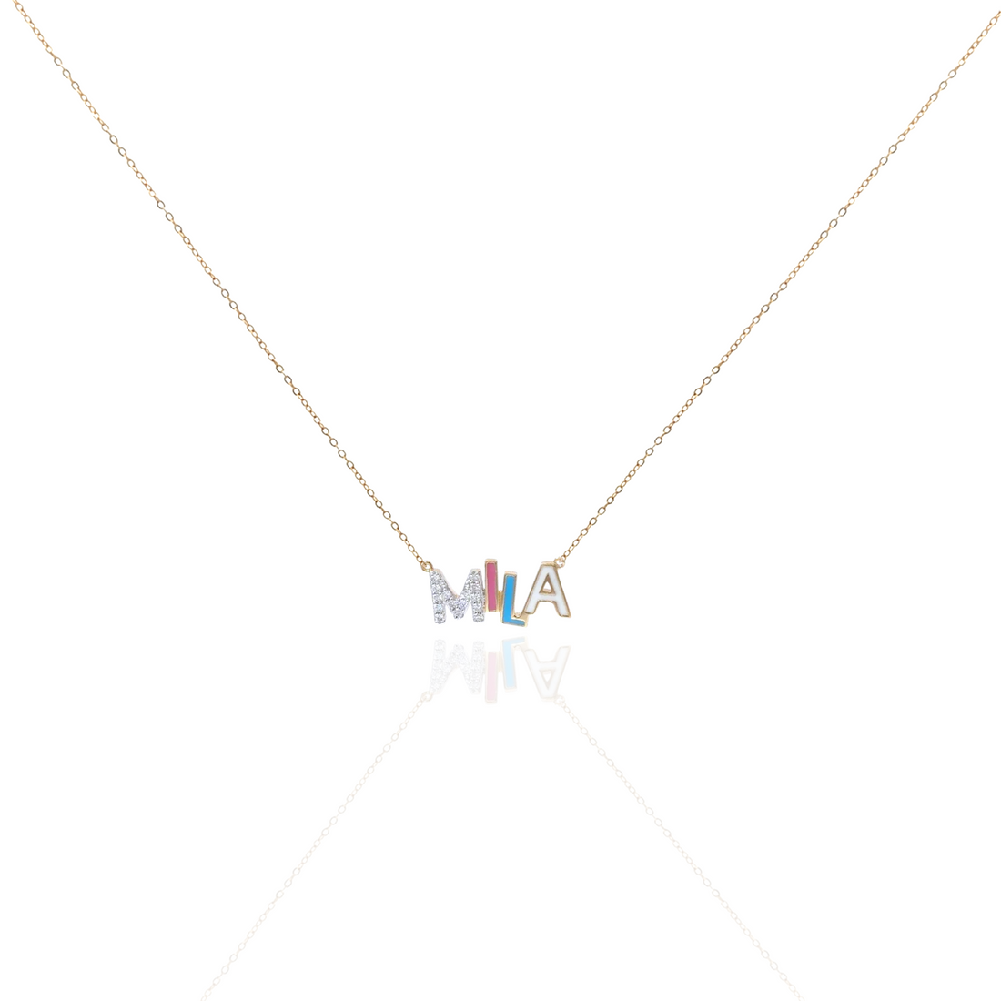 Zeeana Diamond and Enamel Necklace