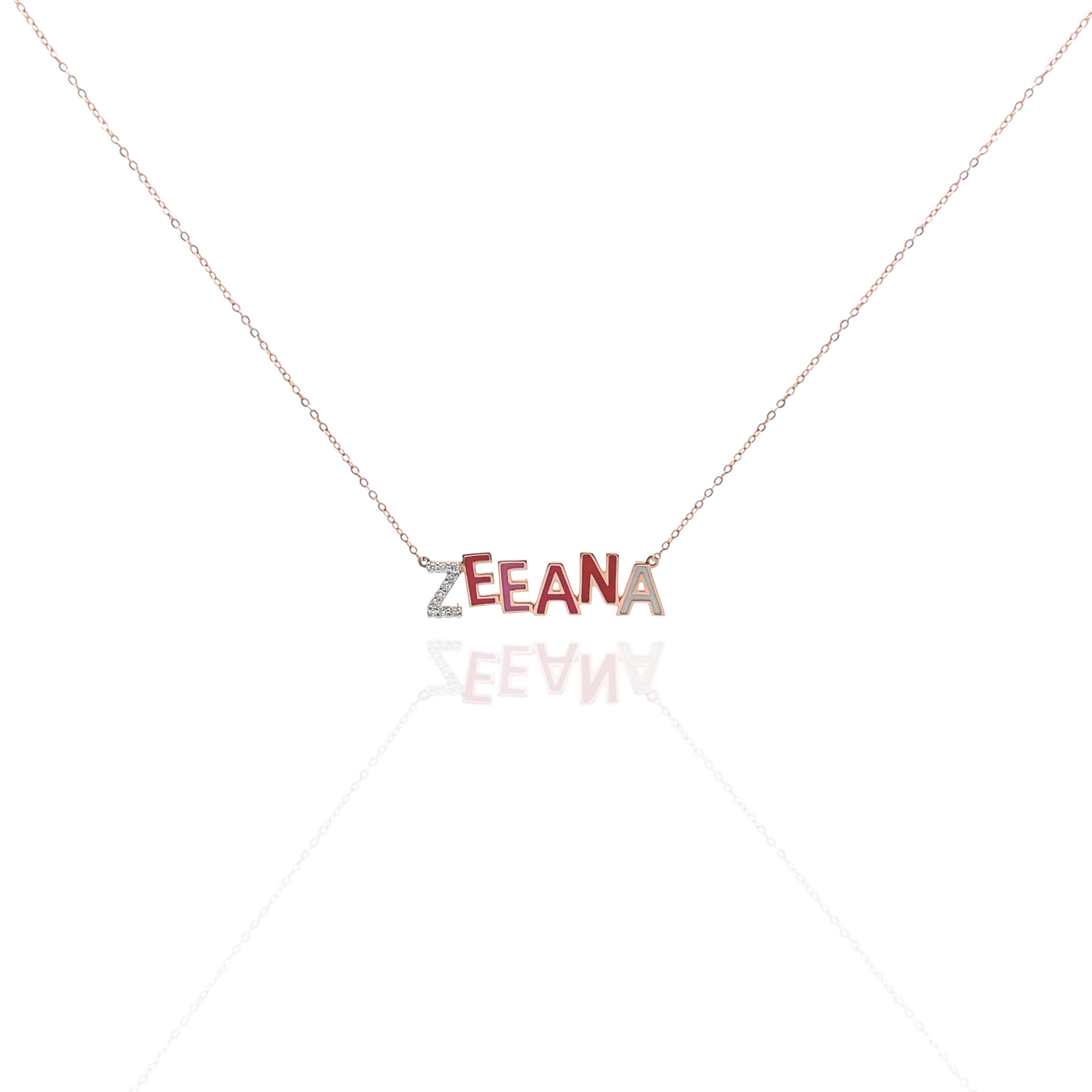 Zeeana Diamond and Enamel Necklace