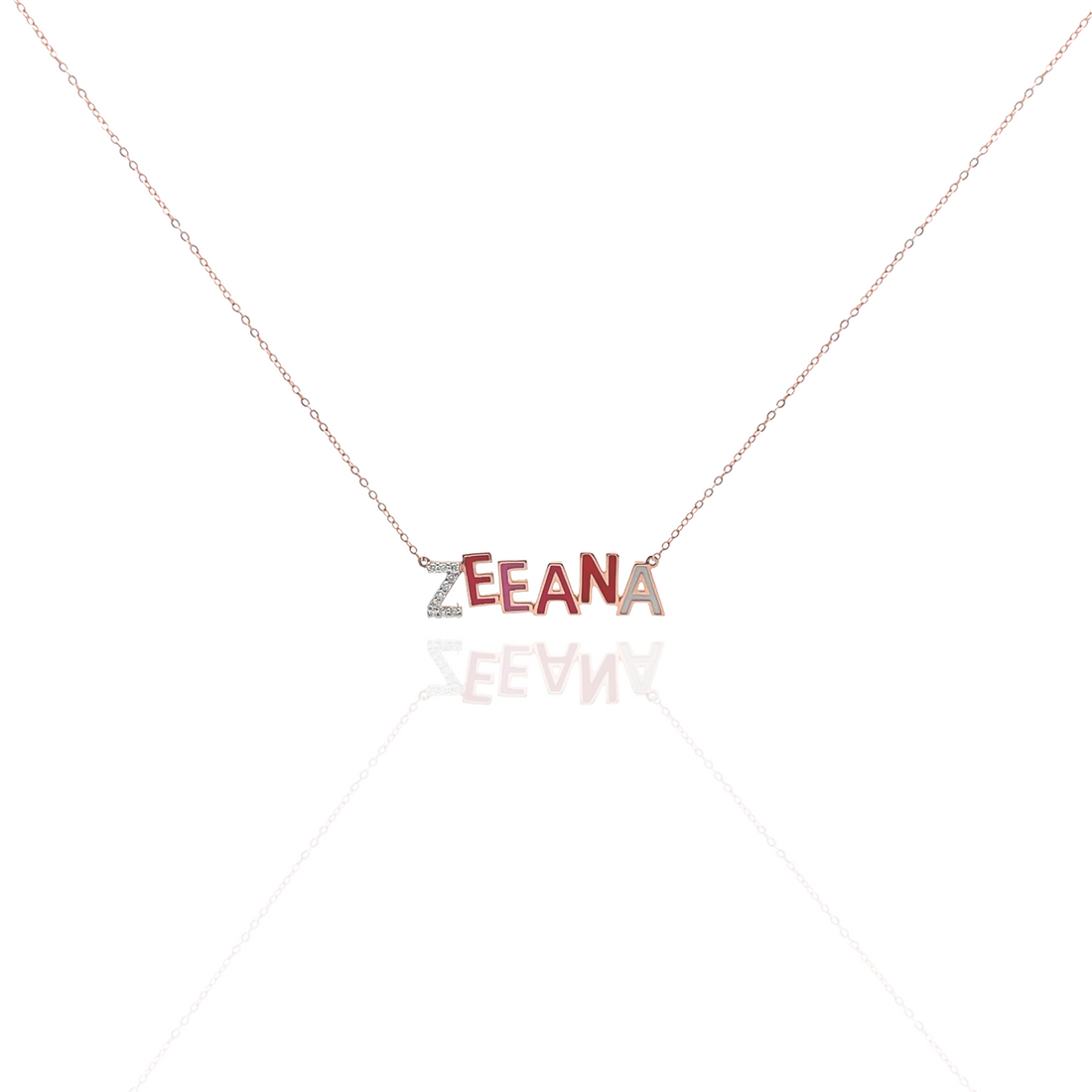 Zeeana Diamond and Enamel Necklace