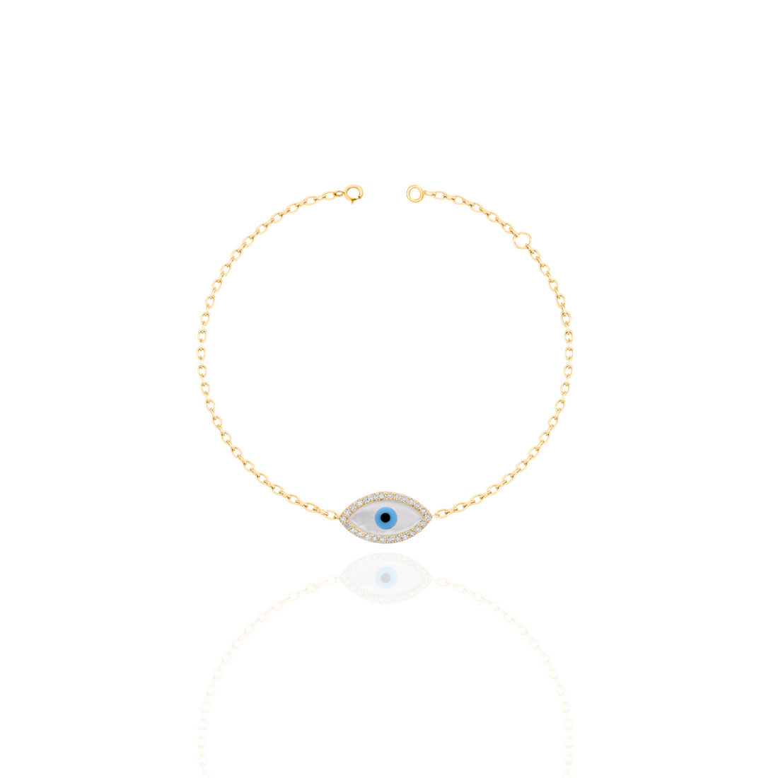 Protection Bezel Evil Eye Bracelet