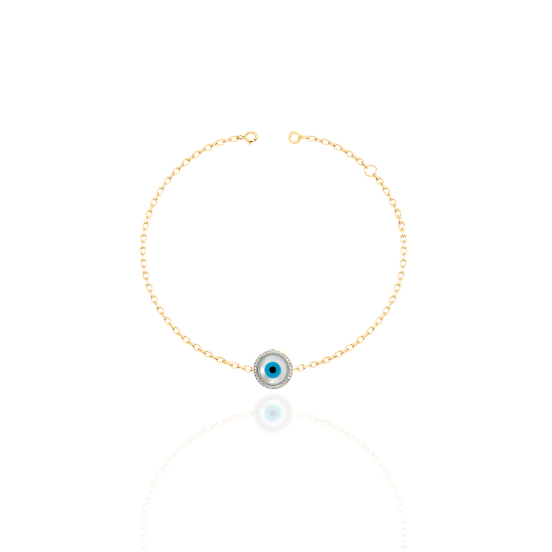 Protection Bezel Evil Eye Bracelet