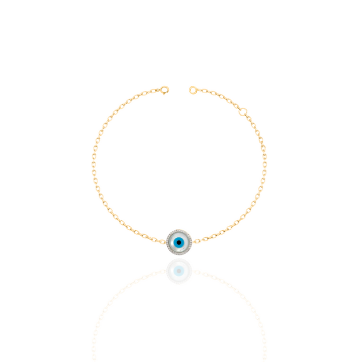 Protection Bezel Evil Eye Bracelet