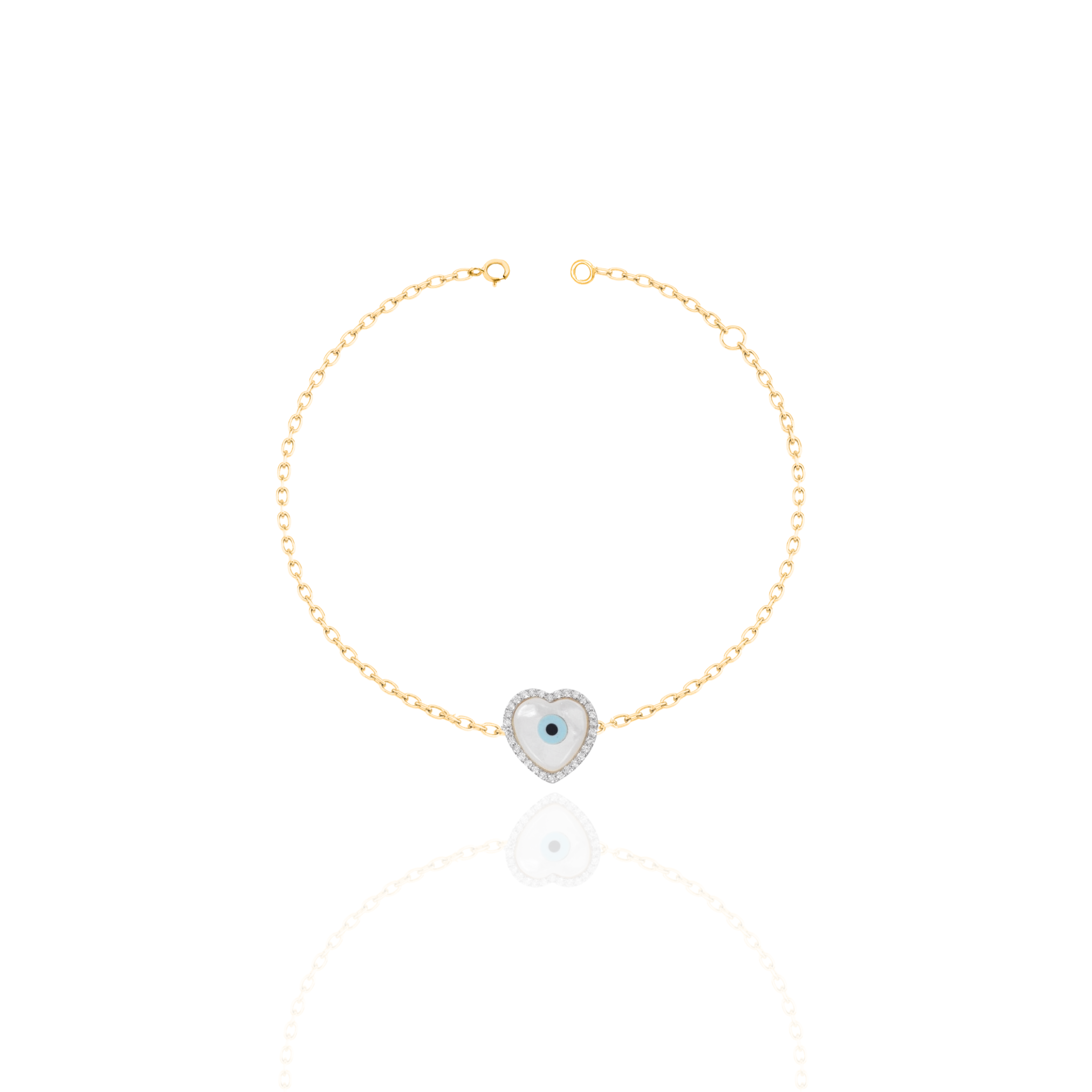 Protection Bezel Evil Eye Bracelet