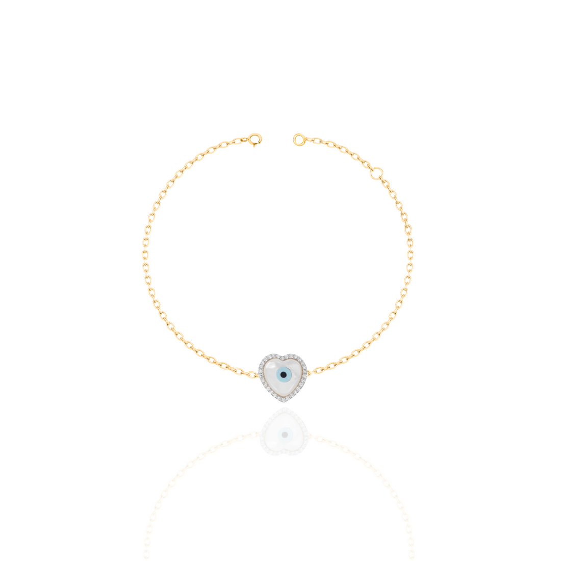 Protection Bezel Evil Eye Bracelet