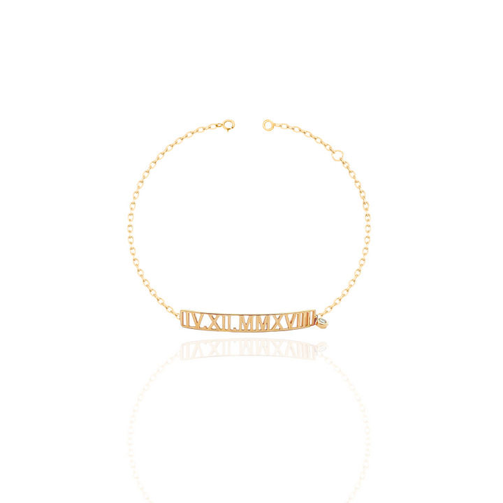 Zeeana Bar Date Diamond Bracelet - PieceOfYou
