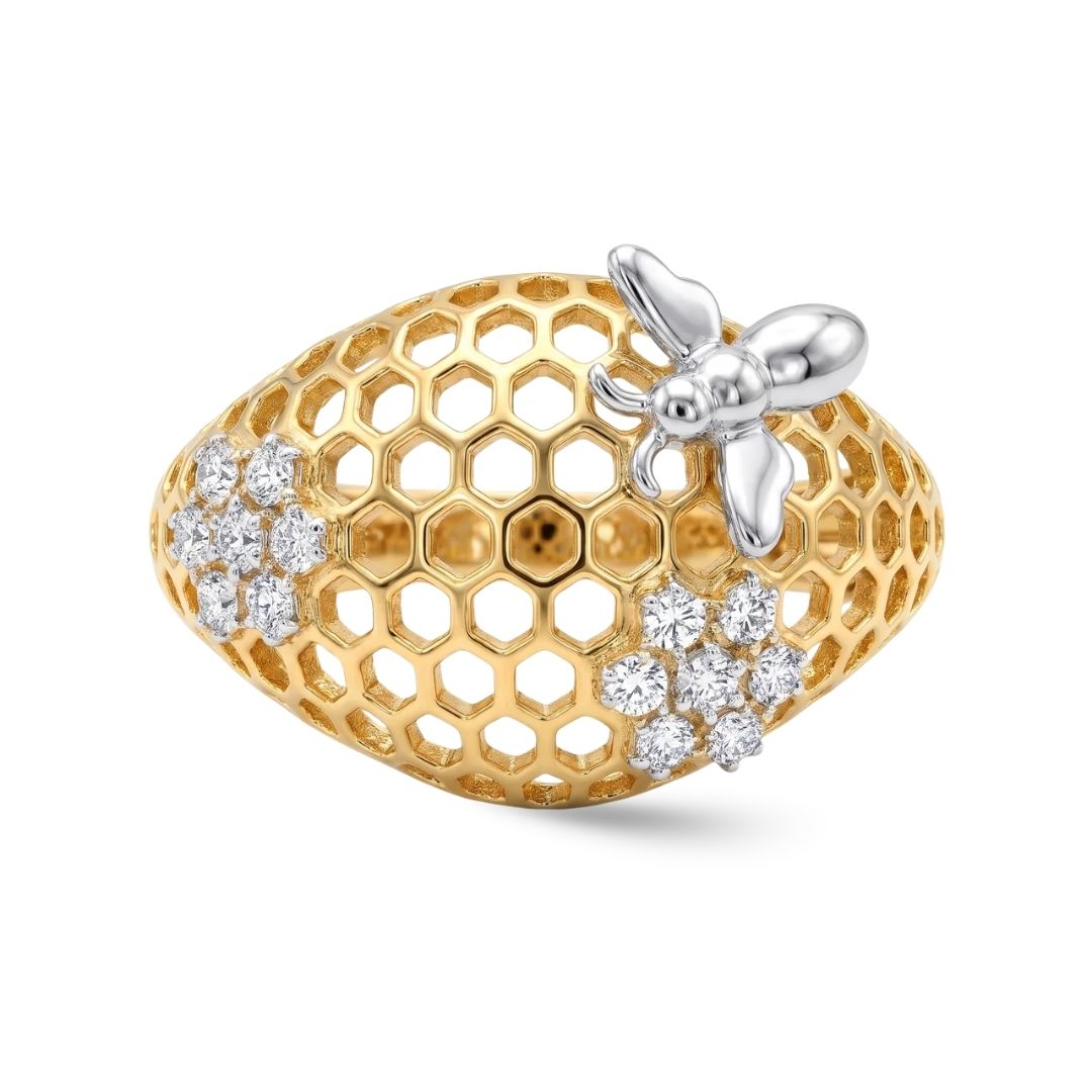 Golden Hive Pinky Ring